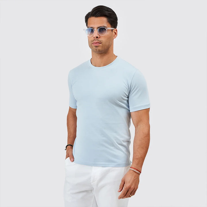 T-SHIRT DECOTE REDONDO AZUL CLARO ZOLF