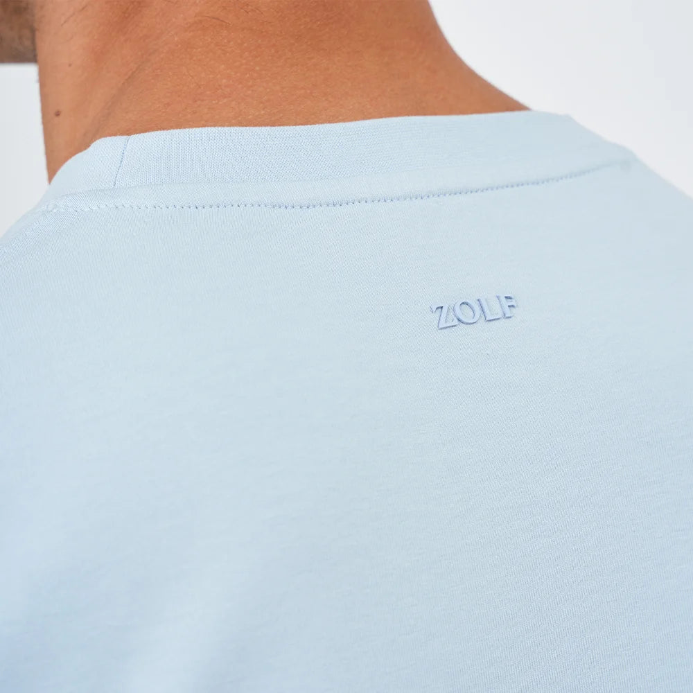 T-SHIRT DECOTE REDONDO AZUL CLARO ZOLF