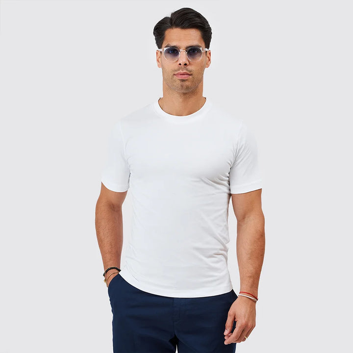 T-SHIRT DECOTE REDONDO BRANCO ZOLF