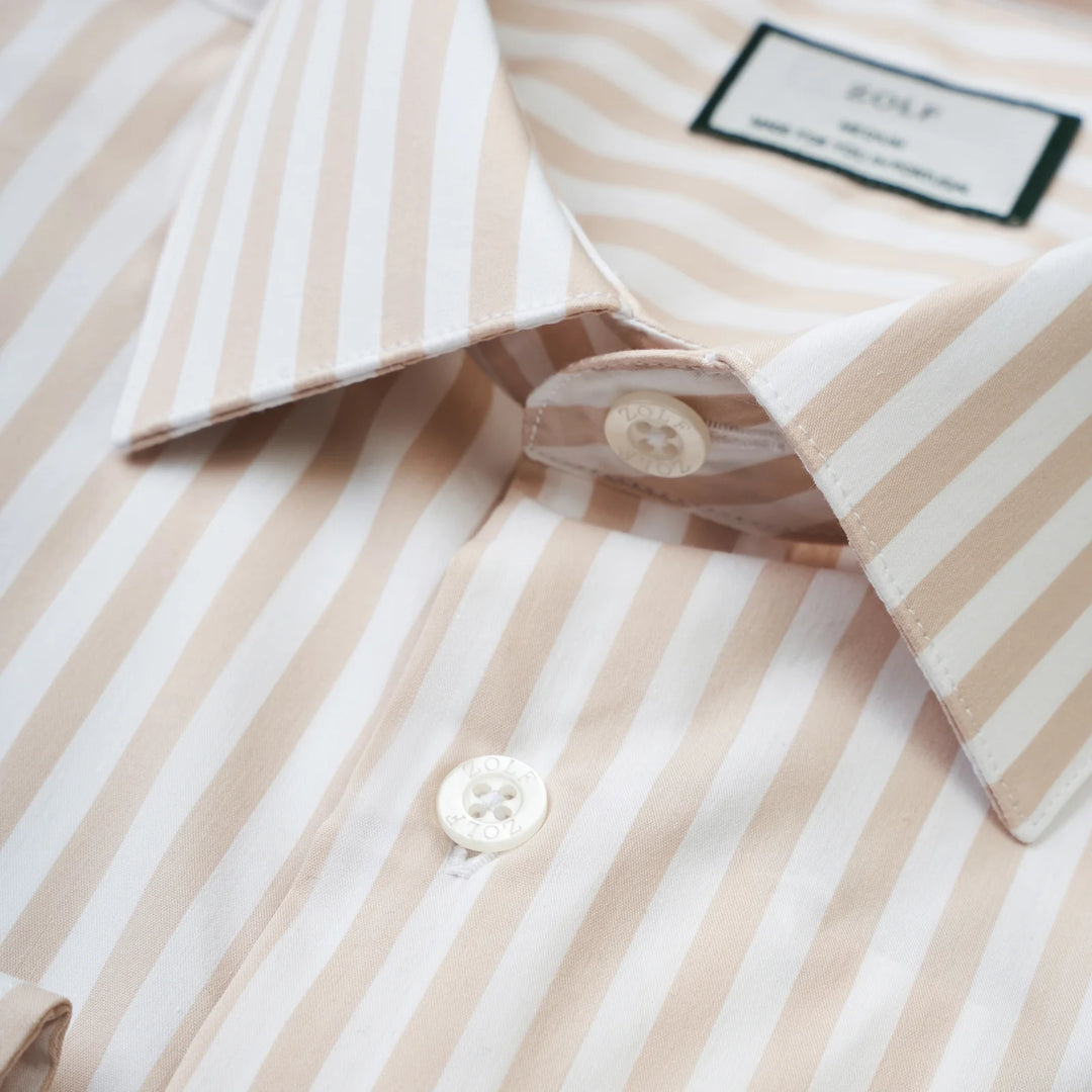 CAMISA CLÁSSICA COM RISCA BEGE ZOLF