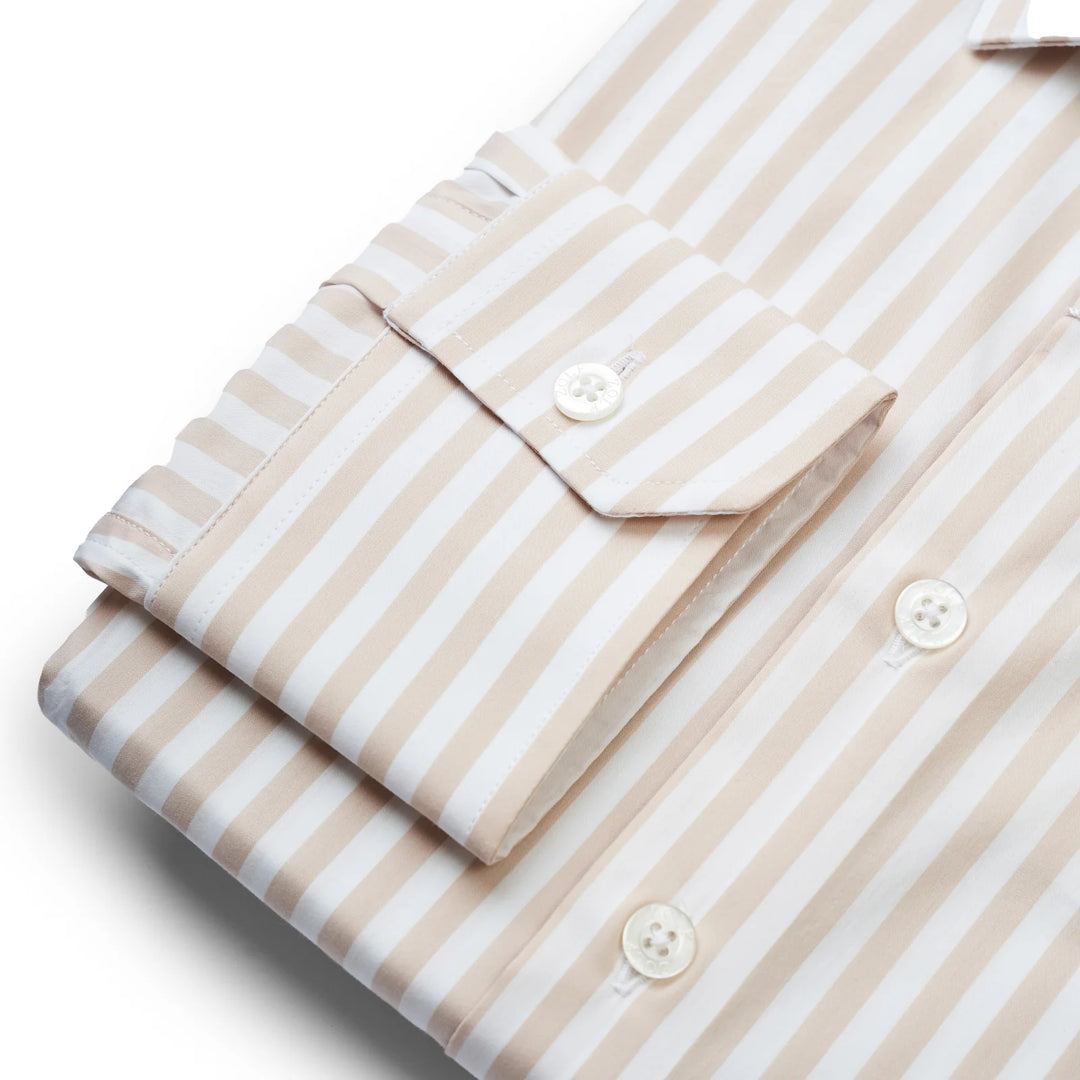 CAMISA CLÁSSICA COM RISCA BEGE ZOLF