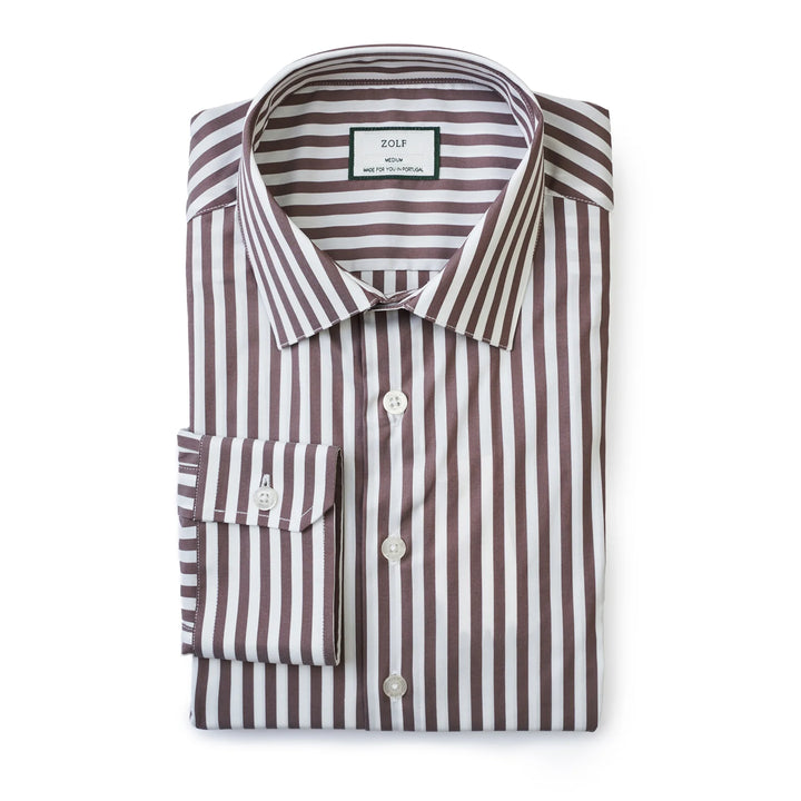 CAMISA CLÁSSICA COM RISCA TAUPE ZOLF