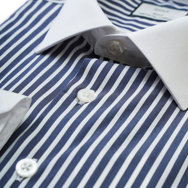 CAMISA CLÁSSICA COM RISCA E CONTRASTE SLIM FIT ZOLF