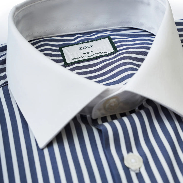 CAMISA CLÁSSICA COM RISCA E CONTRASTE SLIM FIT ZOLF