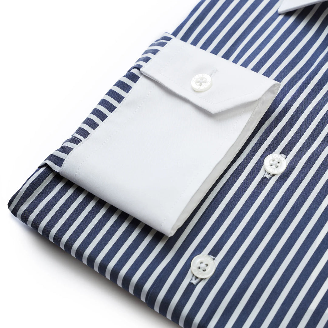 CAMISA CLÁSSICA COM RISCA E CONTRASTE SLIM FIT ZOLF