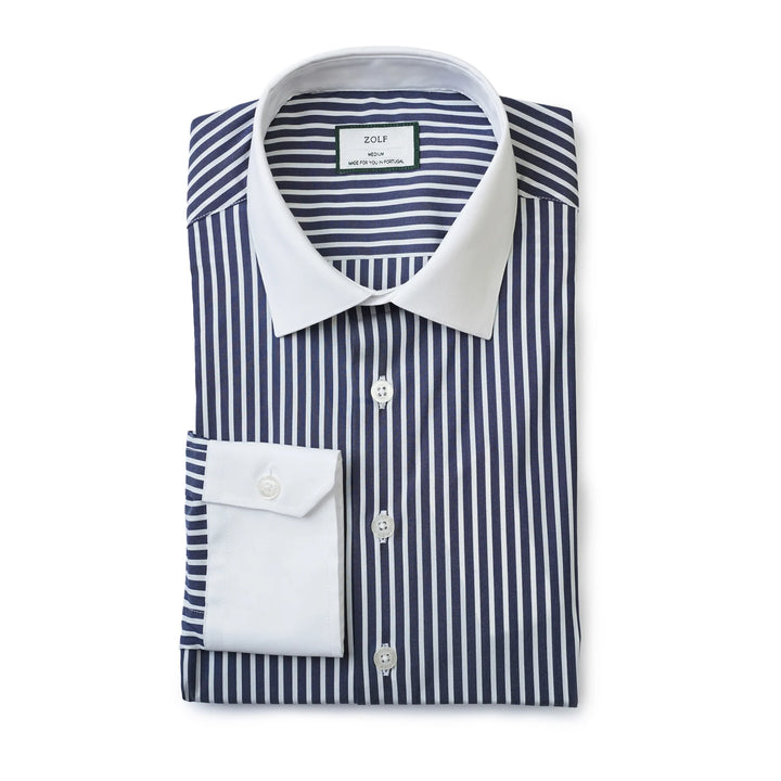 CAMISA CLÁSSICA COM RISCA E CONTRASTE SLIM FIT ZOLF