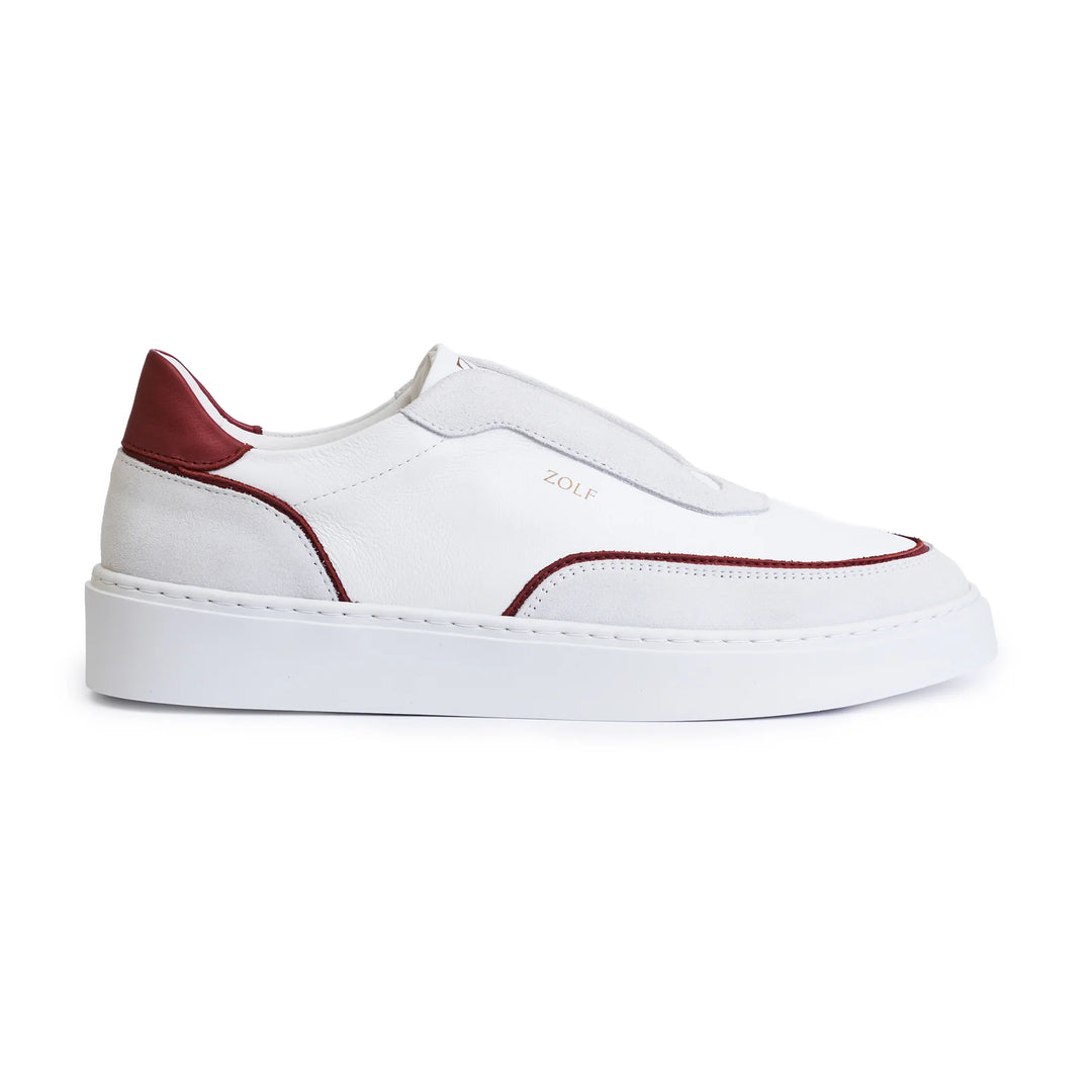 SAPATILHA ELÁSTICO BRANCO COM BORDEAUX ZOLF