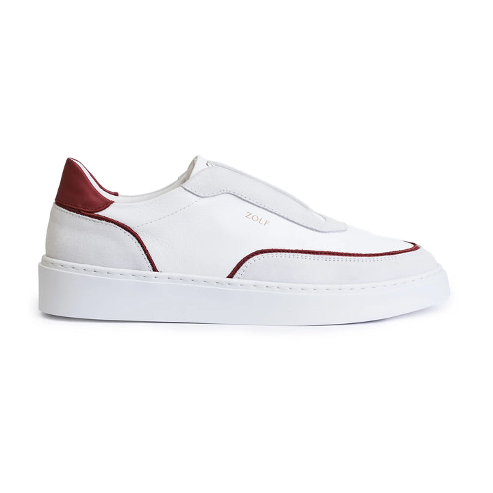 SAPATILHA ELÁSTICO BRANCO COM BORDEAUX ZOLF