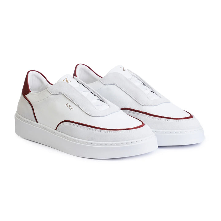 SAPATILHA ELÁSTICO BRANCO COM BORDEAUX ZOLF