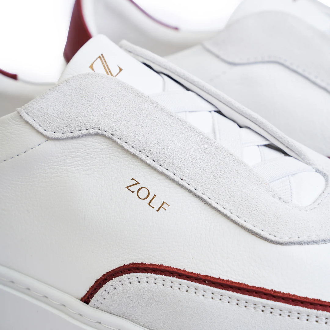 SAPATILHA ELÁSTICO BRANCO COM BORDEAUX ZOLF