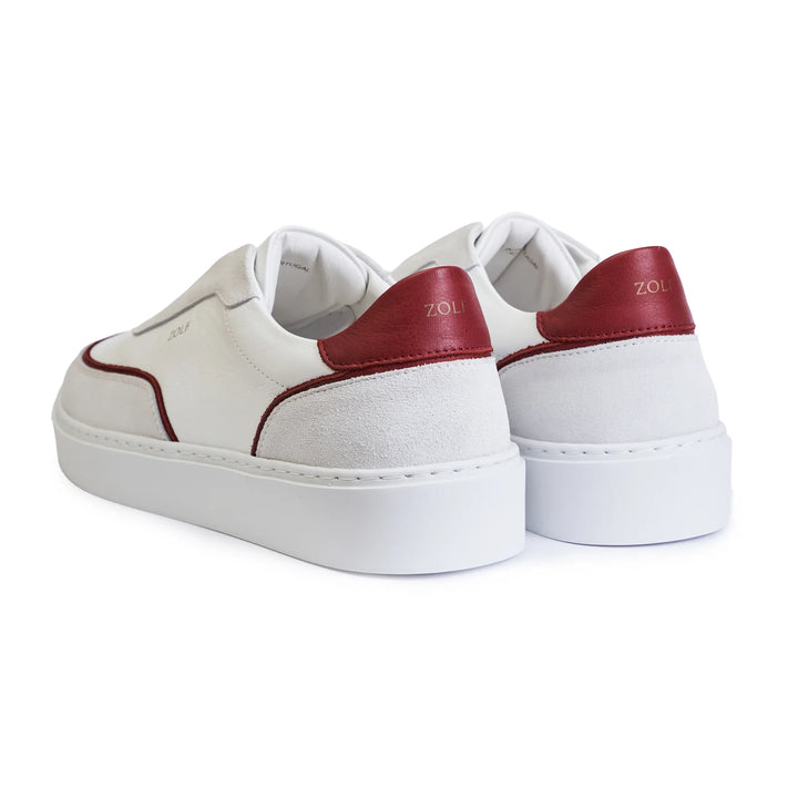 SAPATILHA ELÁSTICO BRANCO COM BORDEAUX ZOLF