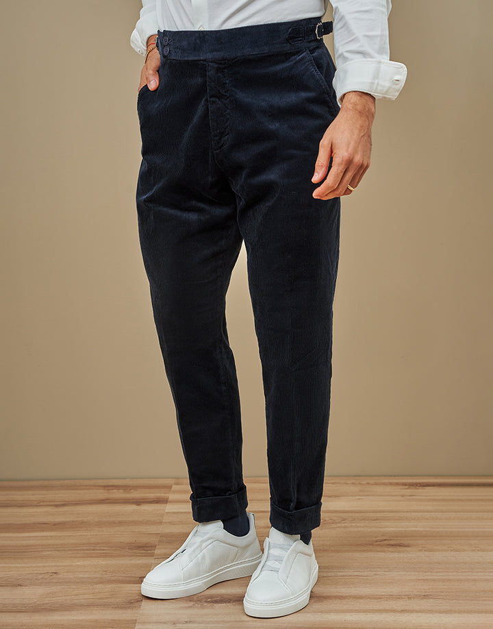CALÇA BOMBAZINE TRESPASSE COM FIVELA AZUL ZOLF