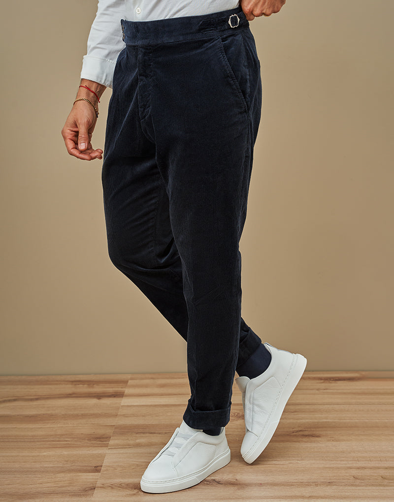 CALÇA BOMBAZINE TRESPASSE COM FIVELA AZUL ZOLF