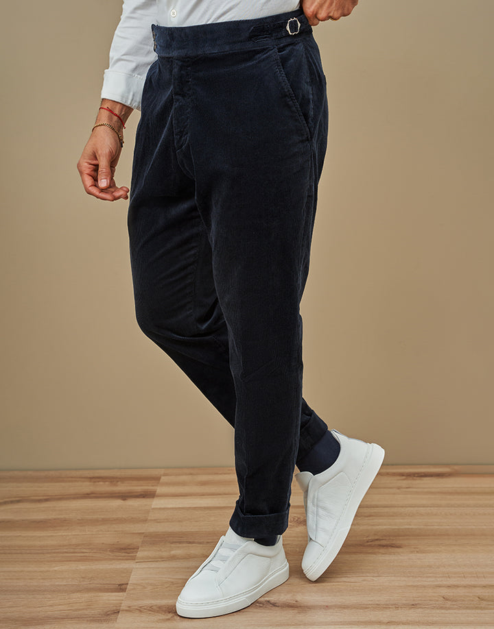 CALÇA BOMBAZINE TRESPASSE COM FIVELA AZUL ZOLF