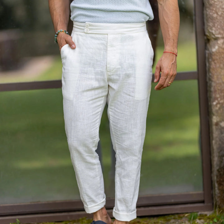 CALÇA DE LINHO TRESPASSE CRU ZOLF