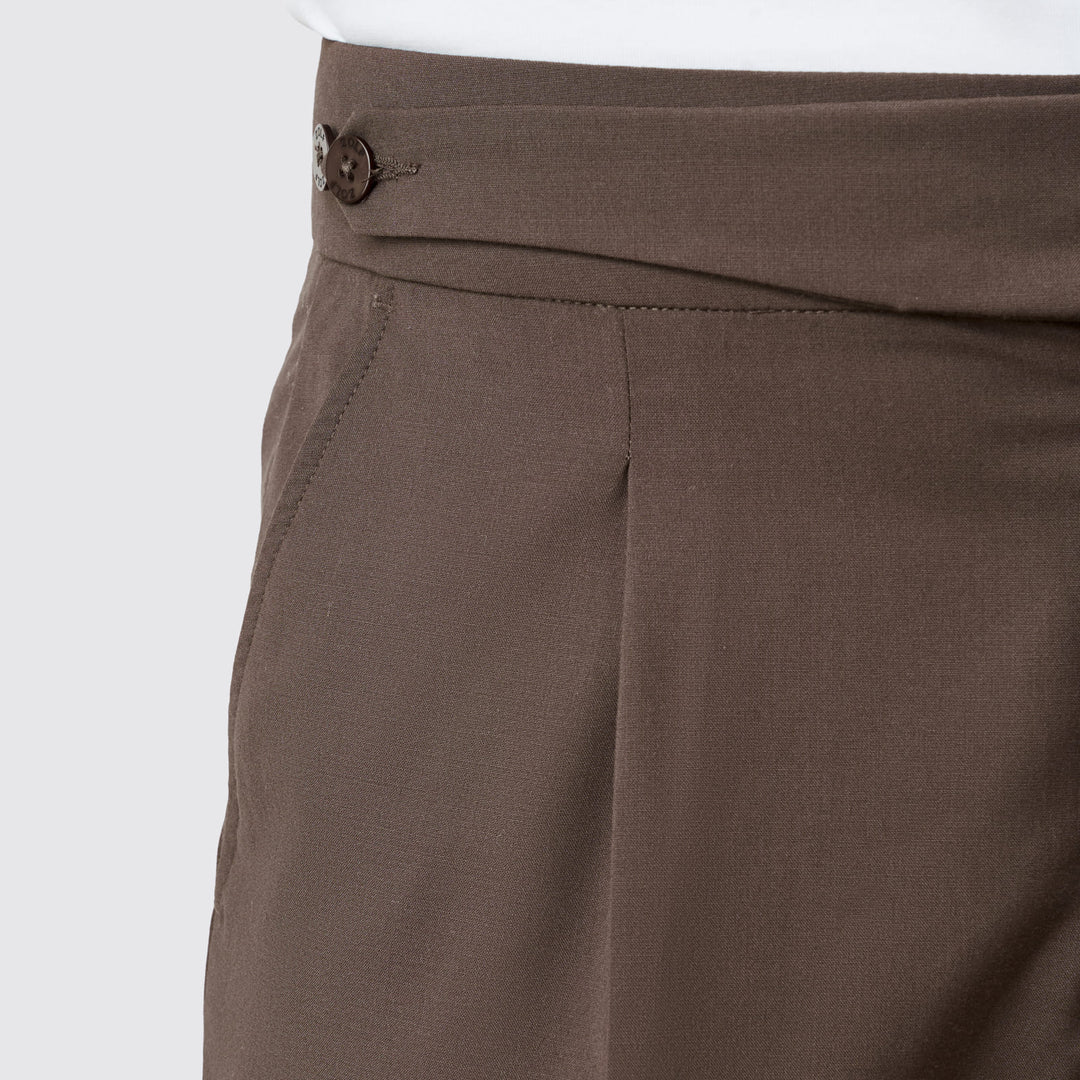 CALÇA DUPLO TRESPASSE CASTANHO ZOLF