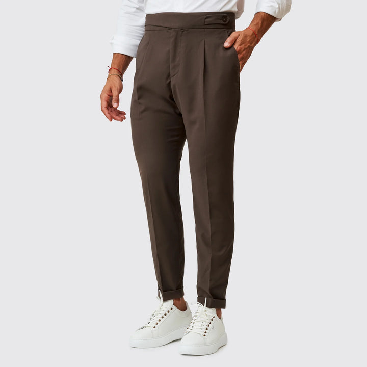 CALÇA DUPLO TRESPASSE CASTANHO ZOLF