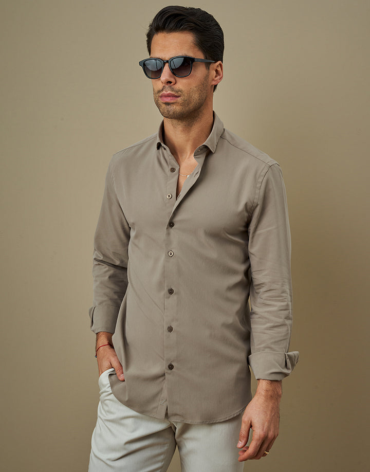 CAMISA RELAXED FIT TAUPE ZOLF