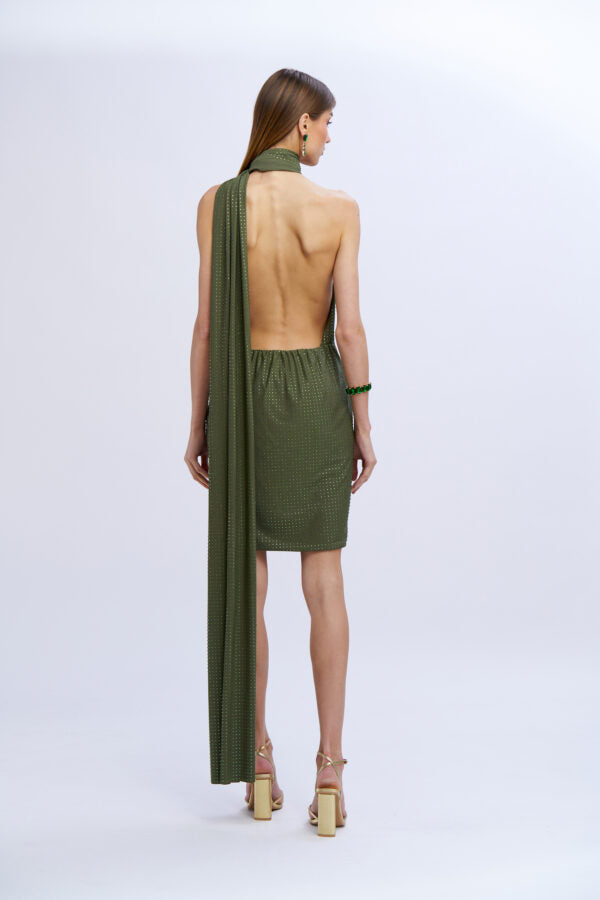 VESTIDO VERDE COM BRILHOS E FAIXA NO SECRETS