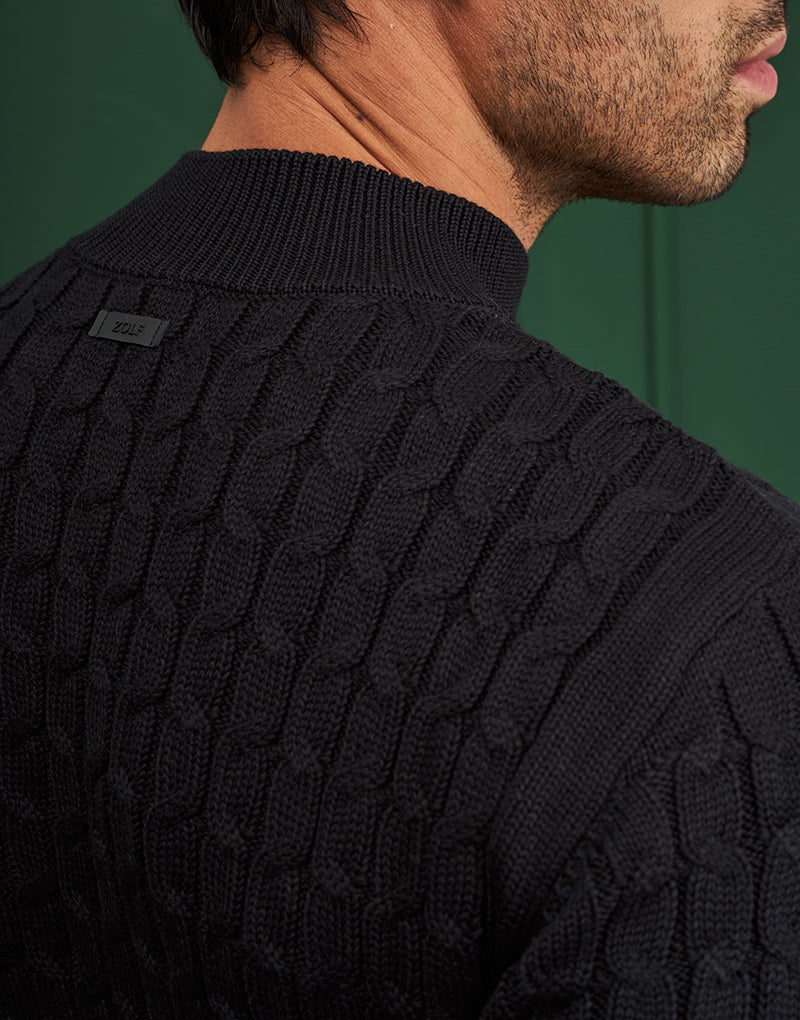 CAMISOLA MEIA GOLA ESTRUTURADA PRETA ZOLF