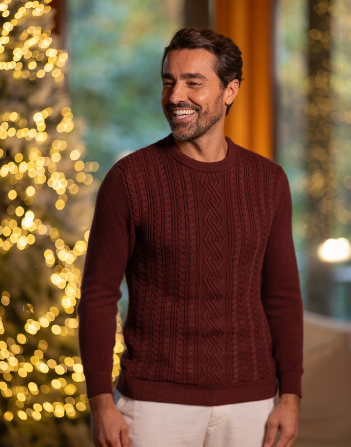 CAMISOLA TRICOT TRANÇADA BORGONHA ZOLF
