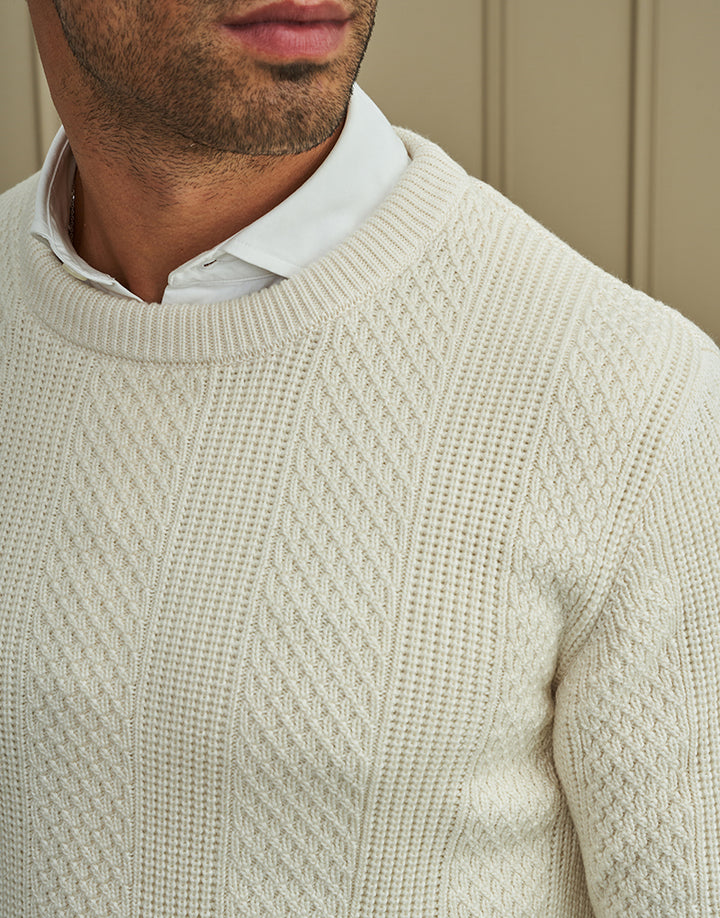 CAMISOLA TRICOT ESTRUTURA ENTRELACE CRU ZOLF