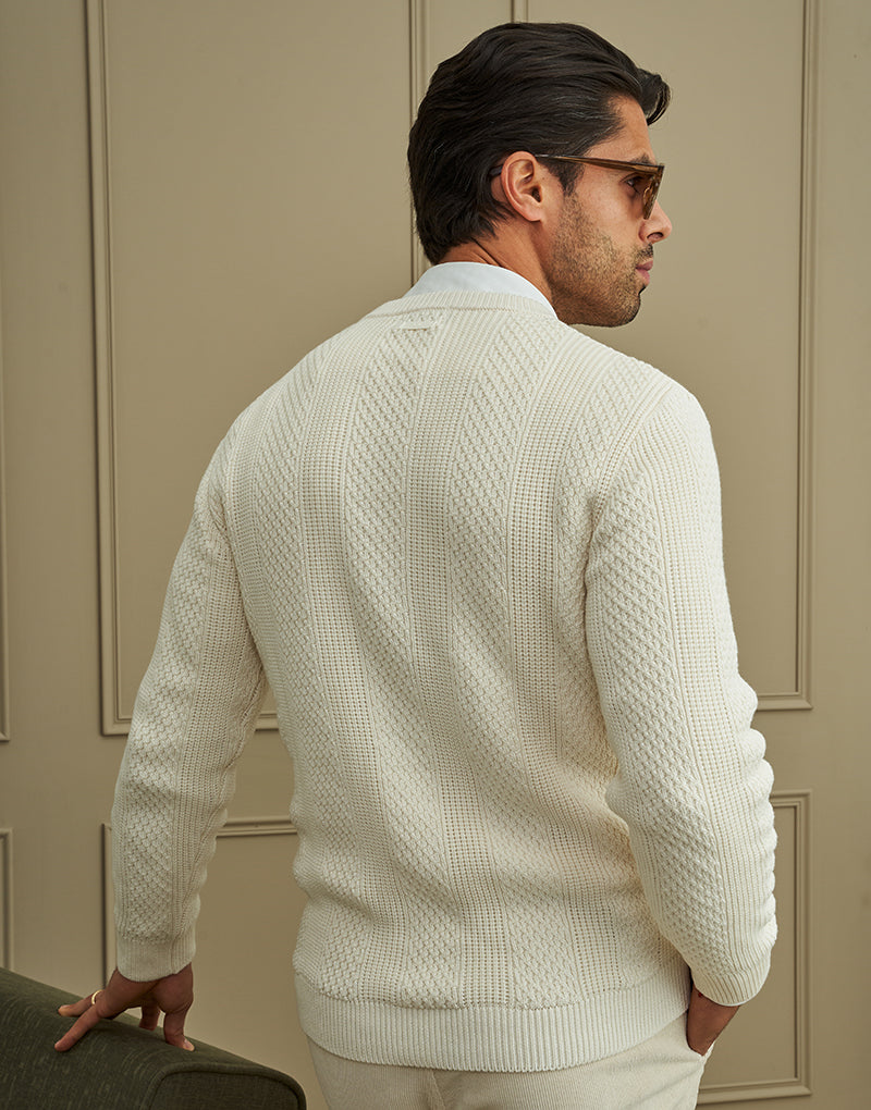 CAMISOLA TRICOT ESTRUTURA ENTRELACE CRU ZOLF