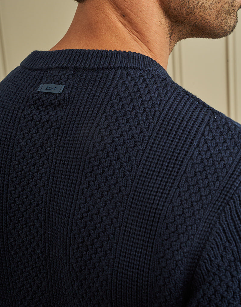 CAMISOLA TRICOT ESTRUTURA ENTRELACE AZUL ZOLF