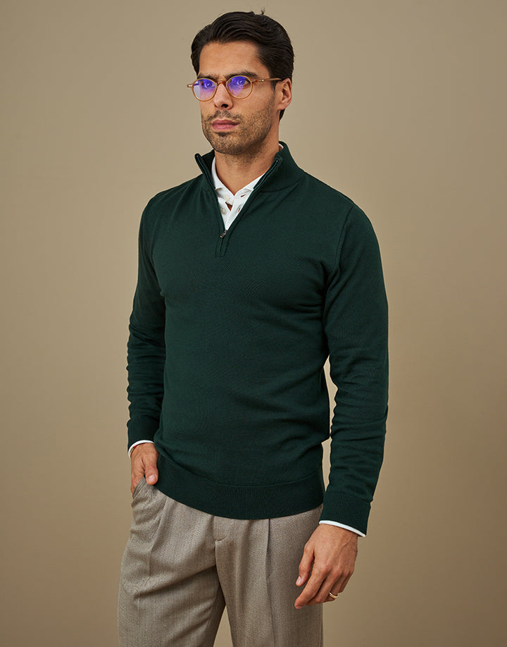 CAMISOLA TRICÔ COM FECHO VERDE ESCURO ZOLF