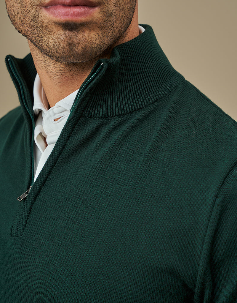 CAMISOLA TRICÔ COM FECHO VERDE ESCURO ZOLF
