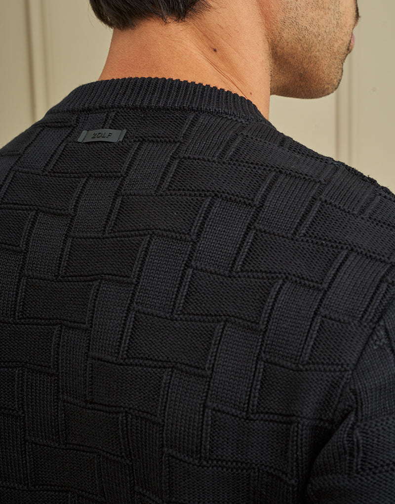 CAMISOLA TRICOT RELEVO PRETO ZOLF