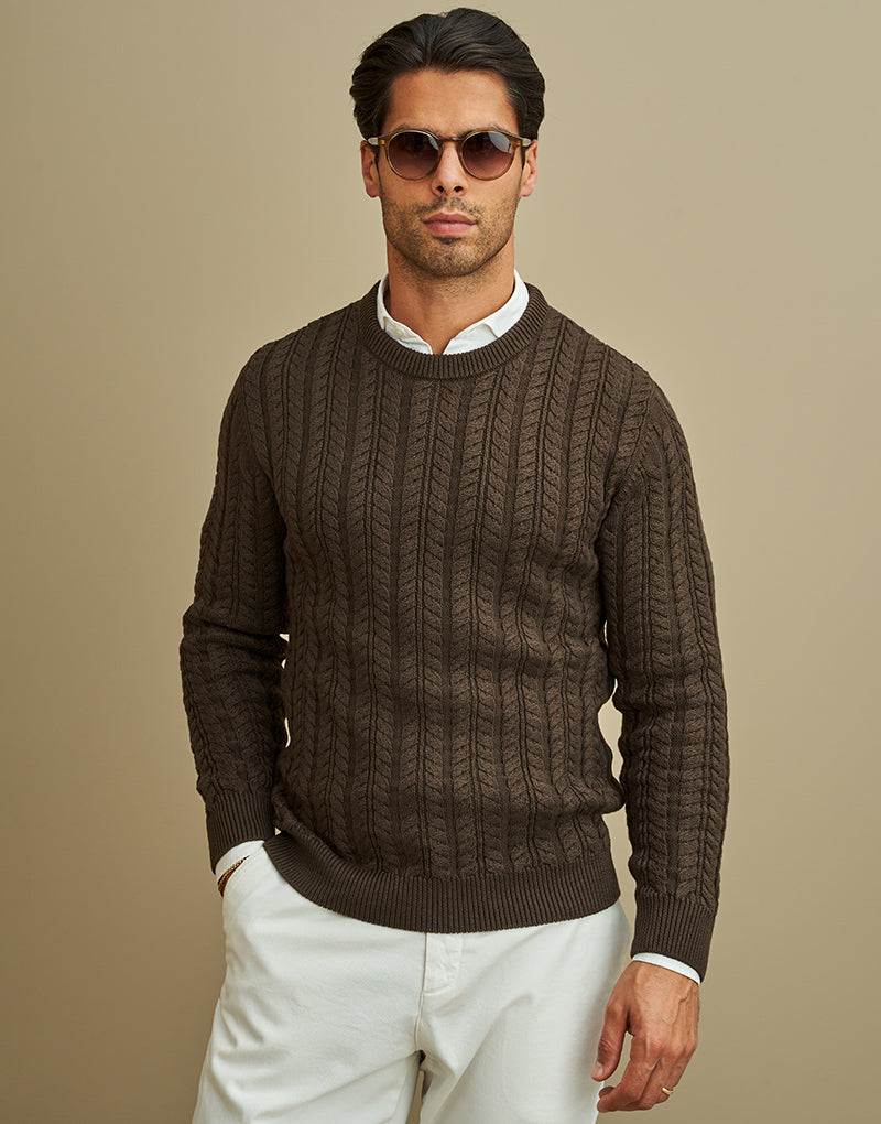 CAMISOLA TRICOT DUPLA TRANÇA CACAU ZOLF