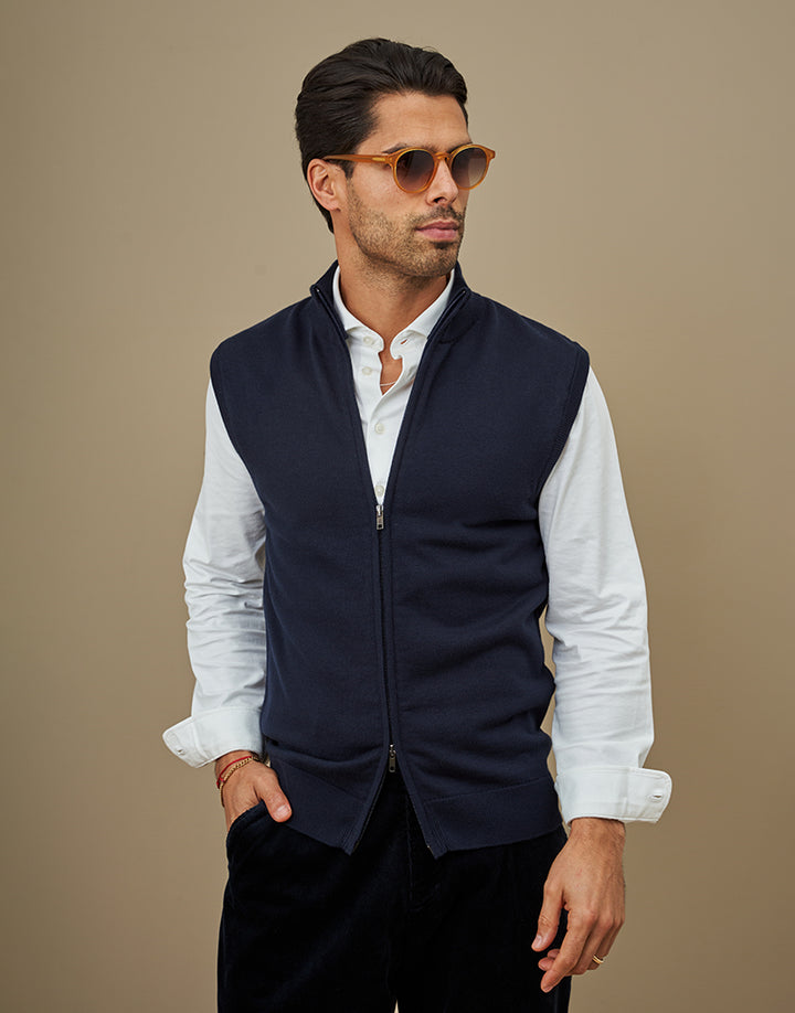 COLETE TRICOT FECHO DUPLO CURSOR AZUL ZOLF