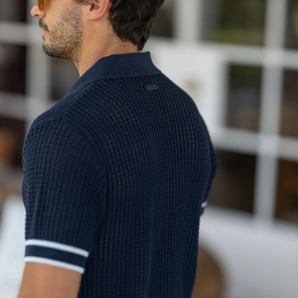 CAMISEIRO TRICOT COM PORMENOR AZUL ZOLF