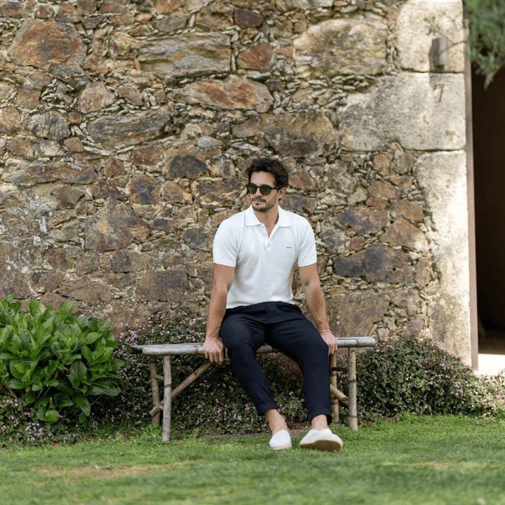 POLO TRICOT LISO COM BOTÕES BRANCO ZOLF