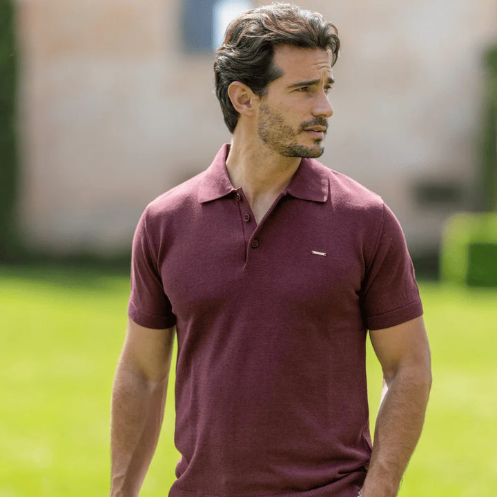 POLO TRICOT LISO COM BOTÕES BORGONHA ZOLF