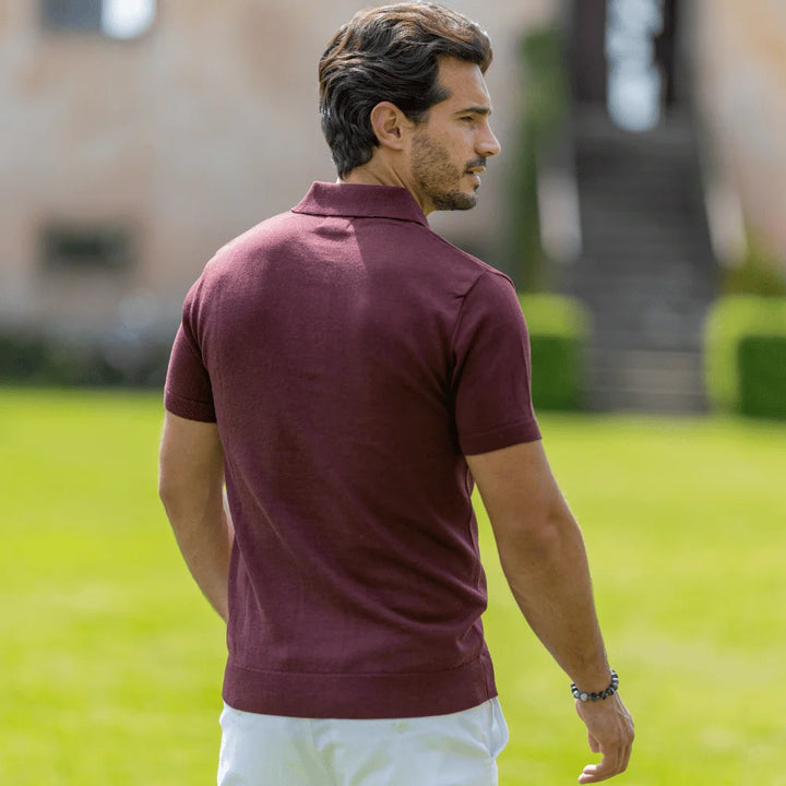 POLO TRICOT LISO COM BOTÕES BORGONHA ZOLF