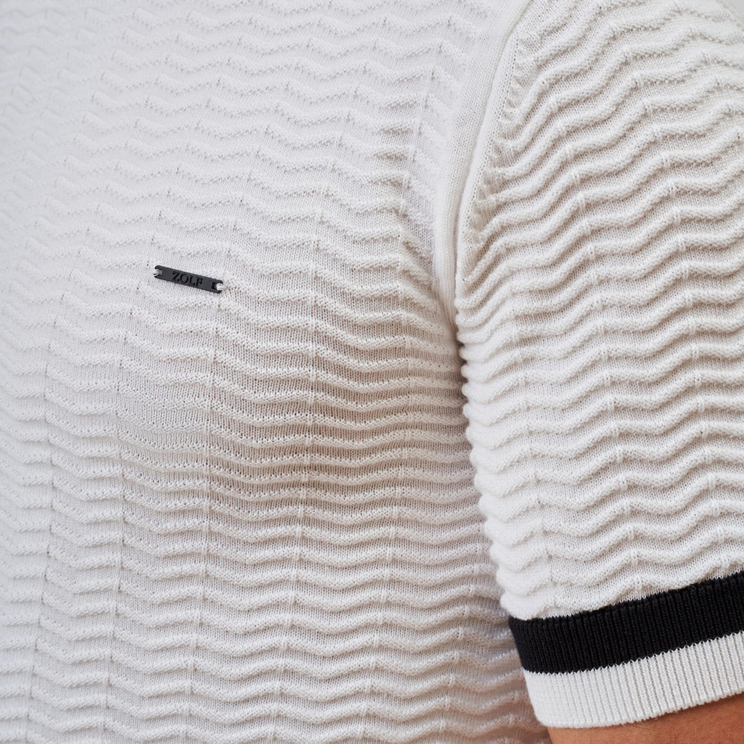 T-SHIRT TRICOT RELEVO BICOLOR BRANCO ZOLF