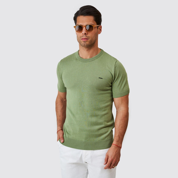 T-SHIRT DE MALHA TRICOT VERDE ZOLF