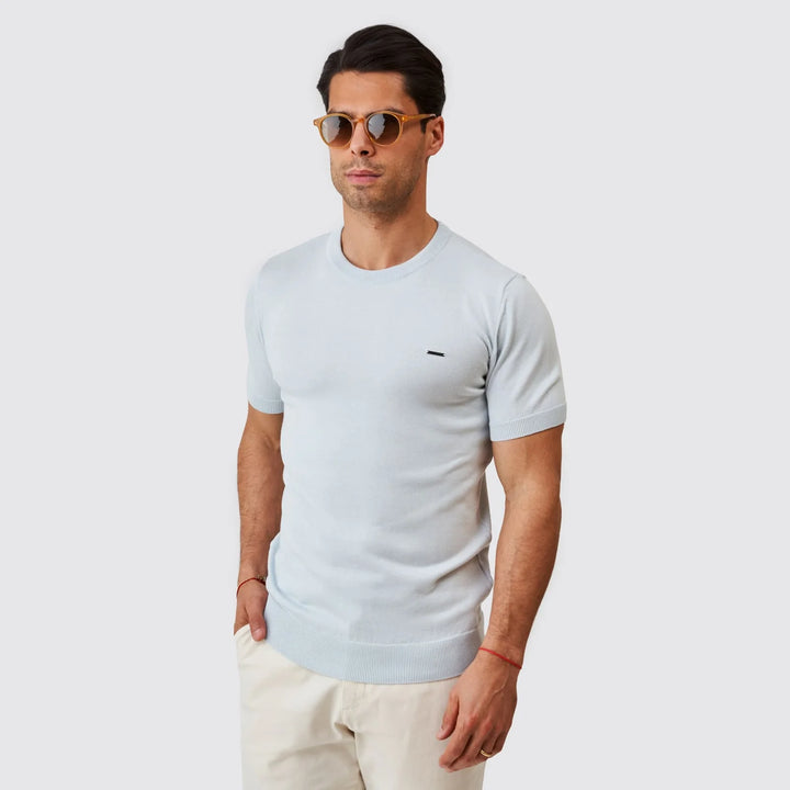 T-SHIRT DE MALHA TRICOT AZUL CLARO ZOLF