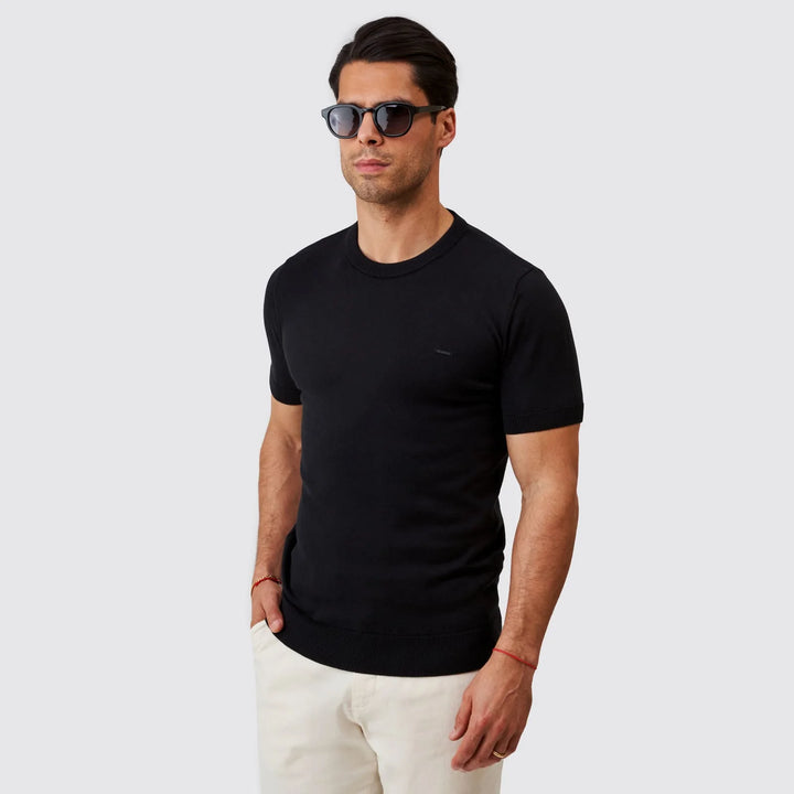 T-SHIRT DE MALHA TRICOT PRETA ZOLF