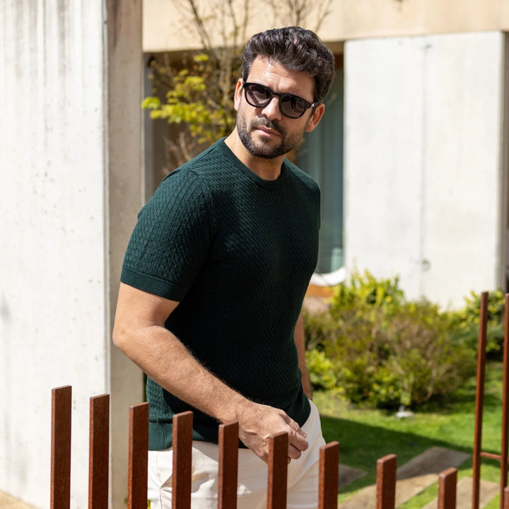 T-SHIRT VERDE COM TRANÇAS ZOLF
