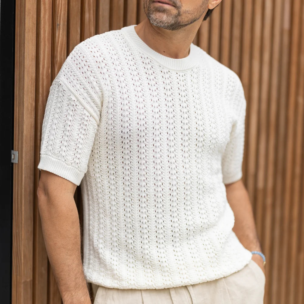 T-SHIRT CRU PONTO CROCHÊ PERFURADA ZOLF