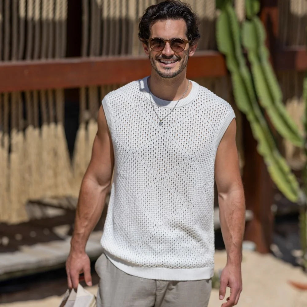 T-SHIRT PONTO CROCHÊ TANK ZOLF