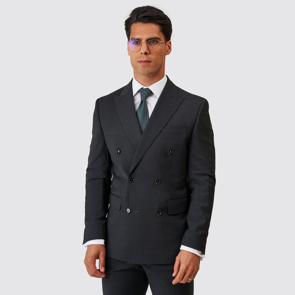 Fato trespasse cinza antracite slim fit Zolf | Ponto Chic