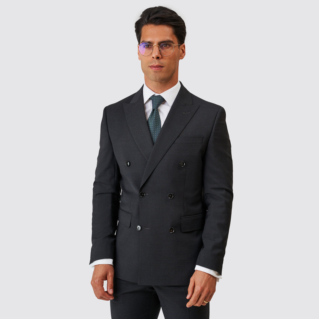 Fato trespasse cinza antracite slim fit Zolf | Ponto Chic