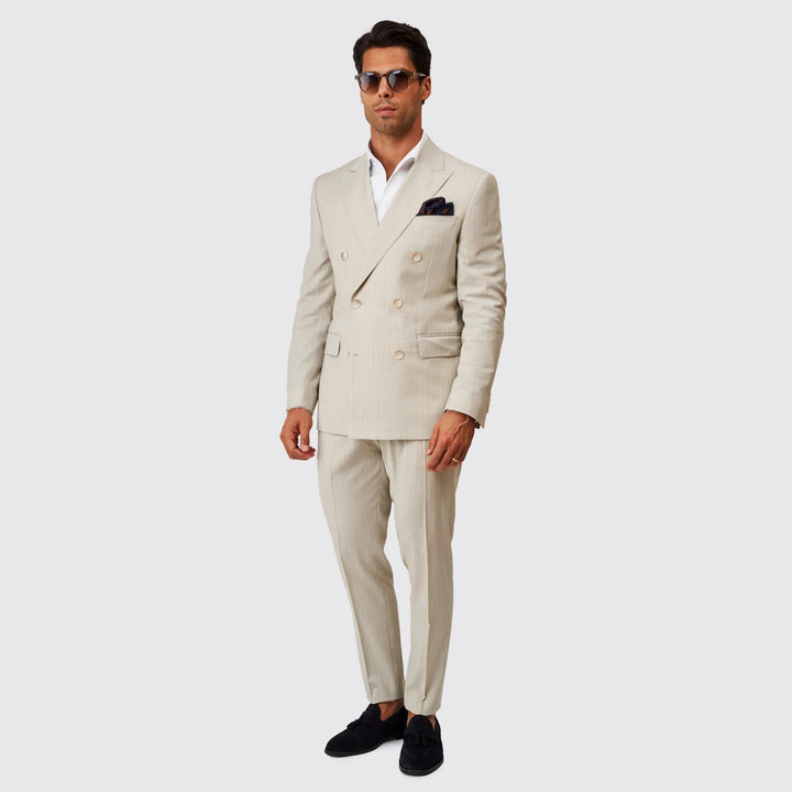 FATO TRESPASE BEGE COM RISCA SLIM FIT ZOLF