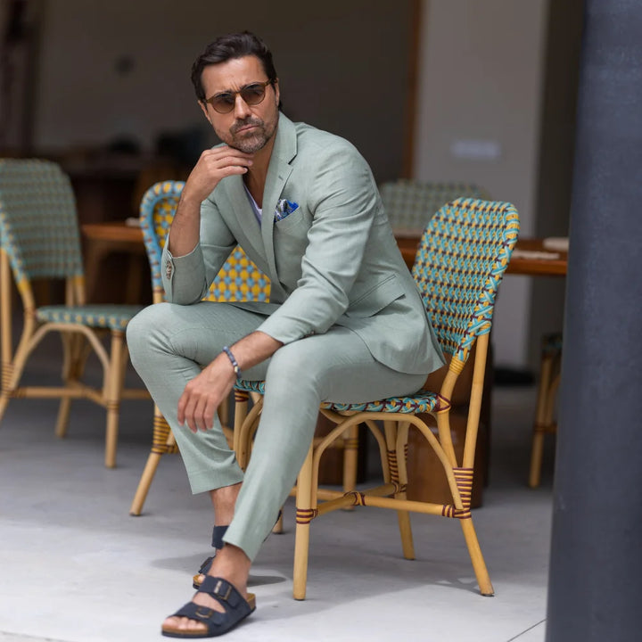 FATO EM MISTURA DE LINHO VERDE SLIM FIT ZOLF