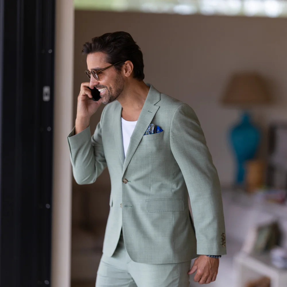 FATO EM MISTURA DE LINHO VERDE SLIM FIT ZOLF