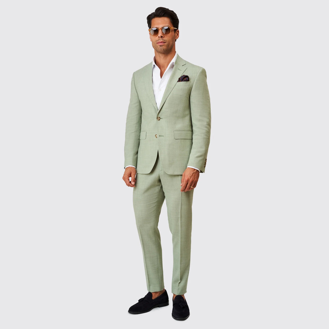 FATO EM MISTURA DE LINHO VERDE SLIM FIT ZOLF
